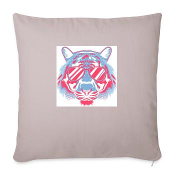 Tigre avec des lunettes de soleil - Coussin et housse de 45 x 45 cm - taupe clair - Devant