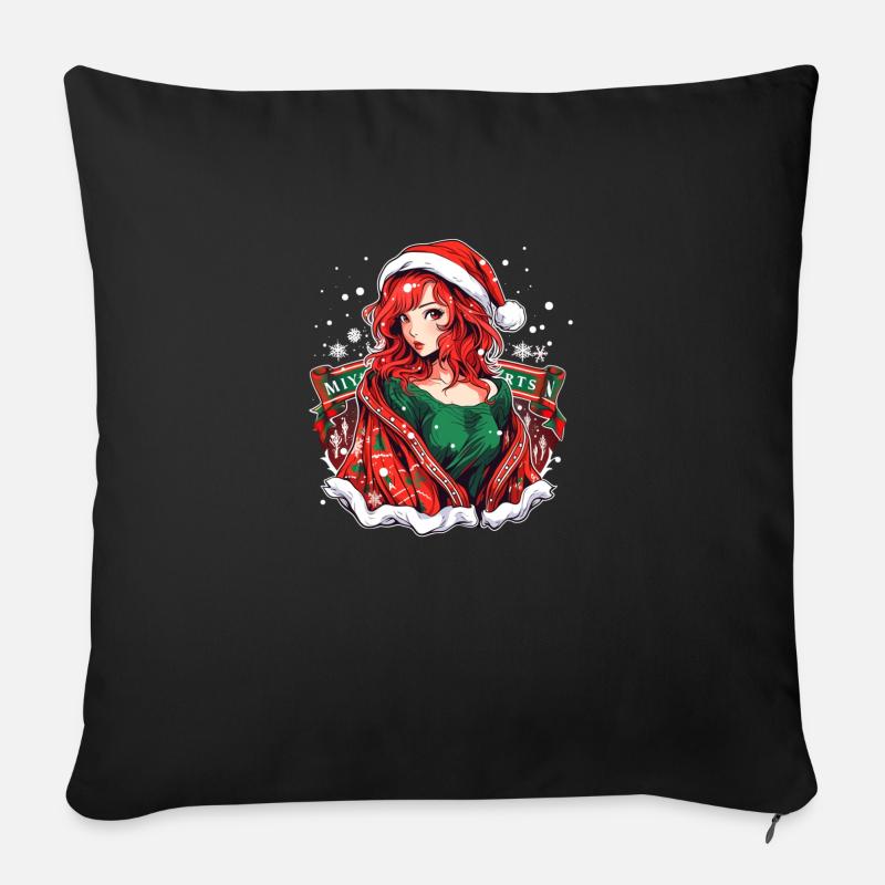 Elfe de Noël - Coussin et housse de 45 x 45 cm - noir