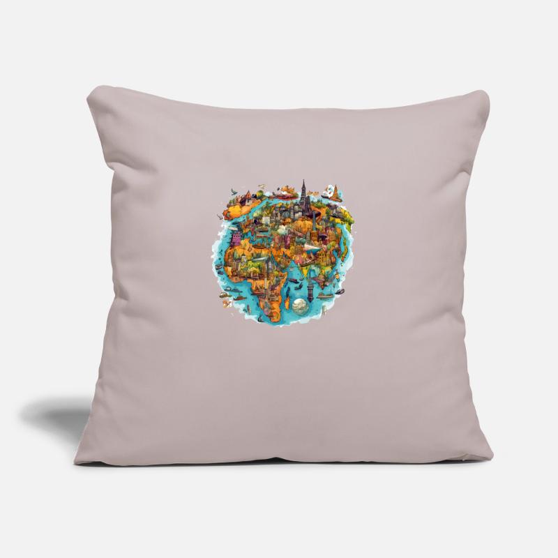 Les monuments du monde Coussin et housse de 45 x 45 cm