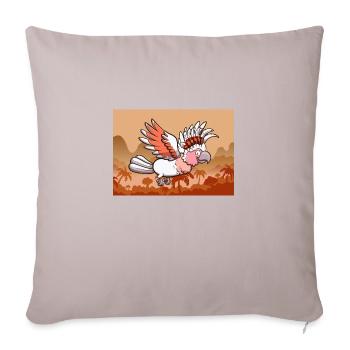 Cacatoès volant dans la jungle - Coussin et housse de 45 x 45 cm - taupe clair - Devant