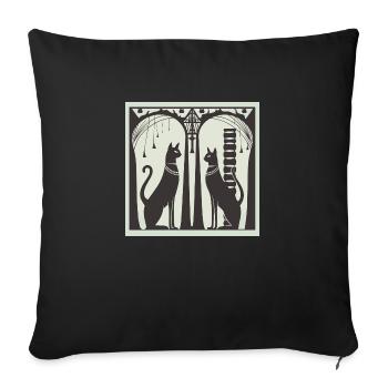 Egyptian cats - Sofa pillow with filling 45cm x 45cm - black - Front