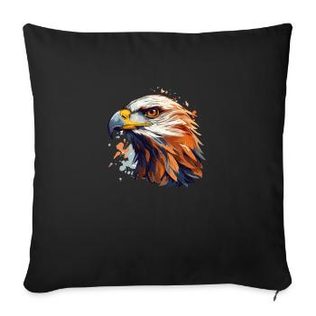 Oiseau de proie à tête d’aigle - Coussin et housse de 45 x 45 cm - noir - Devant