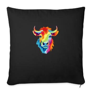 Vache LGBTQAI+, Droits des animaux - Coussin et housse de 45 x 45 cm - noir - Devant