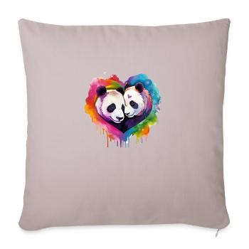 LGBTQIA+ Animal Love, Panda - Coussin et housse de 45 x 45 cm - taupe clair - Devant