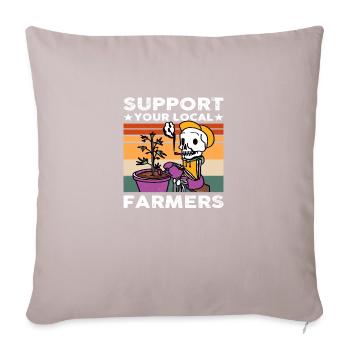 Support your local Farmer - Sofakissen mit Füllung 45 x 45 cm - helles Taupe - Vorne
