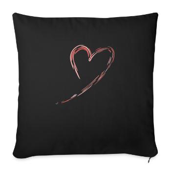 Herz, schwungvoll - Sofakissen mit Füllung 45 x 45 cm - Schwarz - Vorne