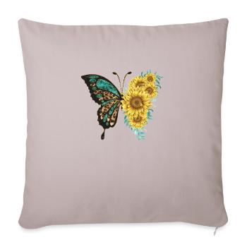 Butterfly - Sofakissen mit Füllung 45 x 45 cm - helles Taupe - Vorne