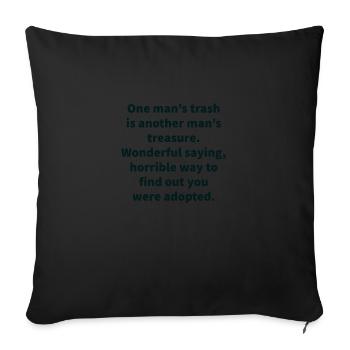 adopted phrase - Sofa pillow with filling 45cm x 45cm - black - Front