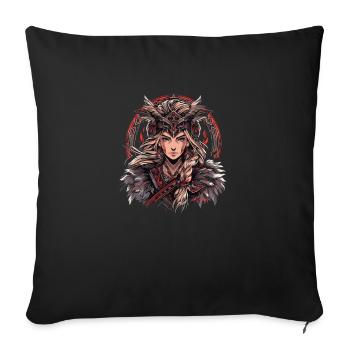 Edda - Sofa pillow with filling 45cm x 45cm - black - Front