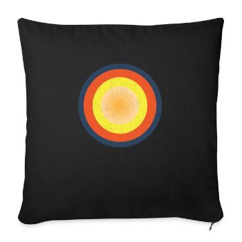Coucher de soleil vintage - Coussin et housse de 45 x 45 cm - noir - Devant