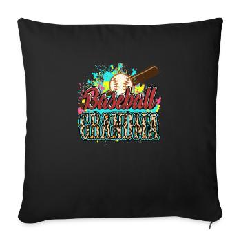 Baseball Grandma - Sofa pillow with filling 45cm x 45cm - black - Front