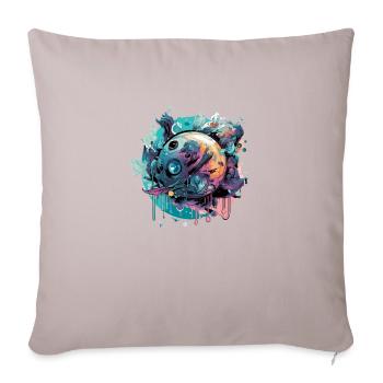 Un monde en fusion - Coussin et housse de 45 x 45 cm - taupe clair - Devant