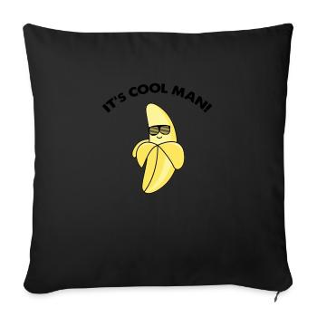 banane fraîche - Coussin et housse de 45 x 45 cm - noir - Devant