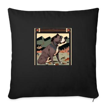 American bully - Sofa pillow with filling 45cm x 45cm - black - Front