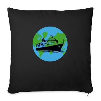 Schiff Kreuzfahrtschiff - Sofakissen mit Füllung 45 x 45 cm - Schwarz - Vorne