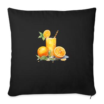 der frische O-Saft - Sofakissen mit Füllung 45 x 45 cm - Schwarz - Vorne