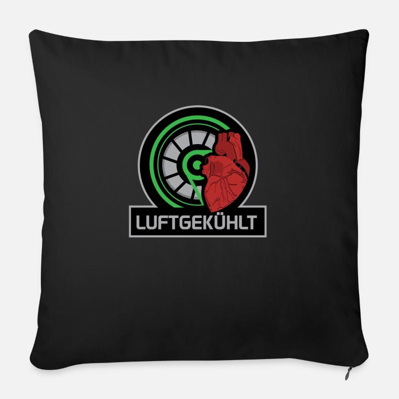 Luftgekühlt Herz - Sofakissen mit Füllung 45 x 45 cm - Schwarz