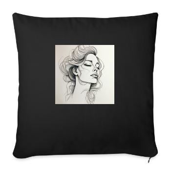 Woman One Line - Sofa pillow with filling 45cm x 45cm - black - Front