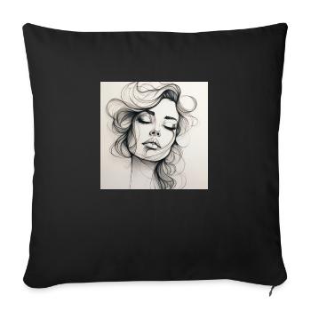 One Line Woman - Sofa pillow with filling 45cm x 45cm - black - Front