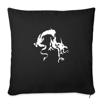 Dragon4 Weiß - Sofakissen mit Füllung 45 x 45 cm - Schwarz - Vorne