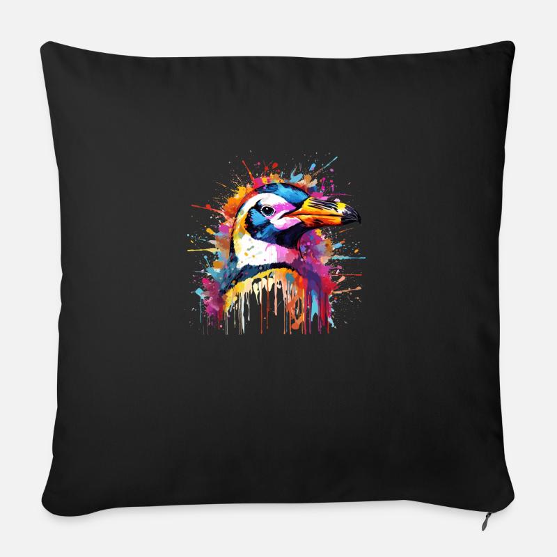 die bunte Antarktis - Sofakissen mit Füllung 45 x 45 cm - Schwarz