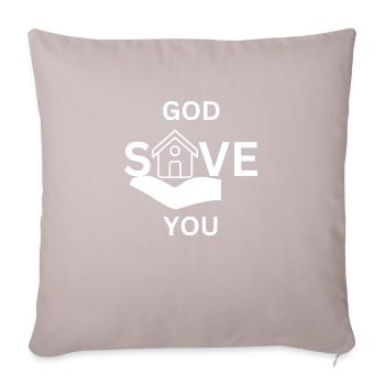 God save you white - Sofa pillow with filling 45cm x 45cm - light taupe - Front