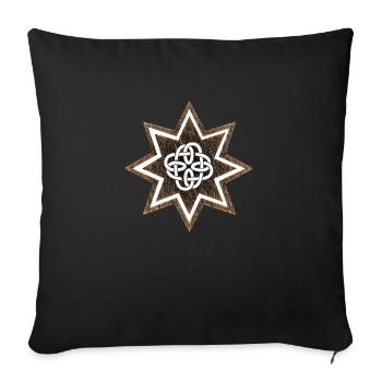 Etoile celtique 10 stone - Coussin et housse de 45 x 45 cm - noir - Devant