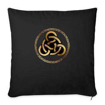 Celtic12 Pergament mit schwarzem Hintergrund - Sofakissen mit Füllung 45 x 45 cm - Schwarz - Vorne