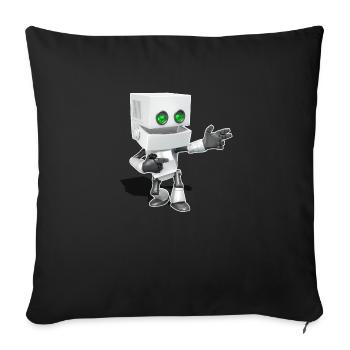 Chibi Robot - Sofa pillow with filling 45cm x 45cm - black - Front