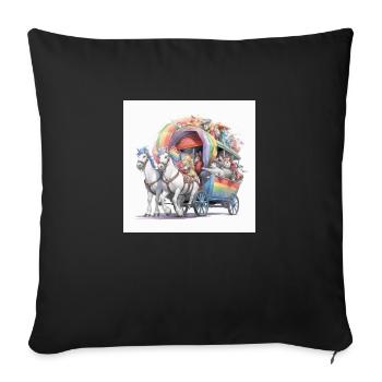 Parade Wagen LGBTQ - Sofakissen mit Füllung 45 x 45 cm - Schwarz - Vorne