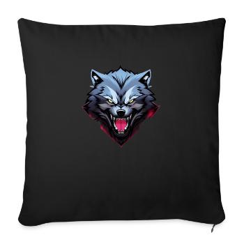 wütender Wolf - Sofakissen mit Füllung 45 x 45 cm - Schwarz - Vorne