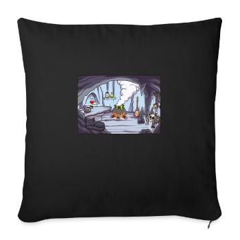 Dessin animé Witch Cave Contexte - Coussin et housse de 45 x 45 cm - noir - Devant