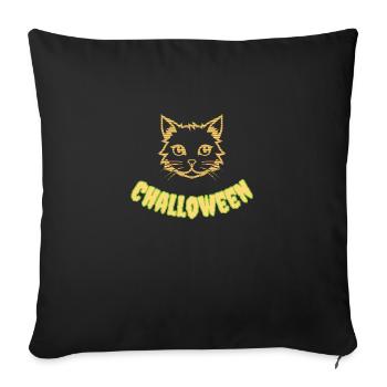 Challoween 2, mouse muncher. Halloween Cat - Sofa pillow with filling 45cm x 45cm - black - Front
