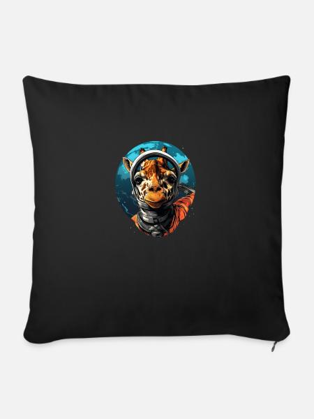Space Giraffe 2 - Sofakissen mit Füllung 45 x 45 cm - Schwarz