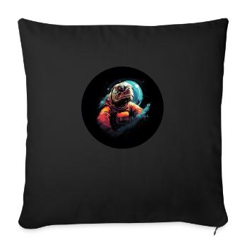 Space Schildkröte 2 - Sofakissen mit Füllung 45 x 45 cm - Schwarz - Vorne