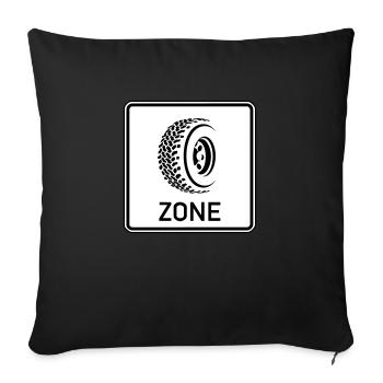 Zone Off Road Schild - Sofakissen mit Füllung 45 x 45 cm - Schwarz - Vorne