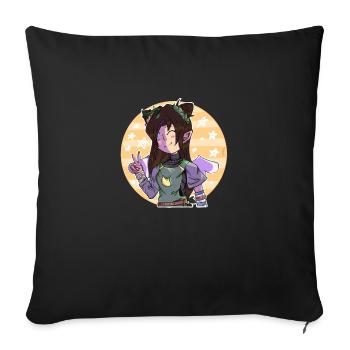 Limitierter Aufkleber - Sofakissen mit Füllung 45 x 45 cm - Schwarz - Vorne