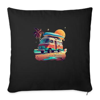 CAMPER VAN - Sofa pillow with filling 45cm x 45cm - black - Front