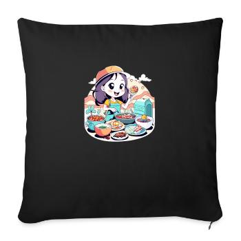 Chibi Cooking - Sofa pillow with filling 45cm x 45cm - black - Front