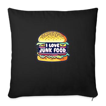 I Love Junk Food - Sofa pillow with filling 45cm x 45cm - black - Front