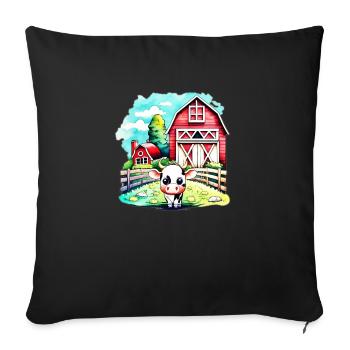 Cute Cow - Coussin et housse de 45 x 45 cm - noir - Devant
