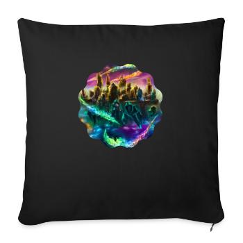 Landscape - Sofa pillow with filling 45cm x 45cm - black - Front