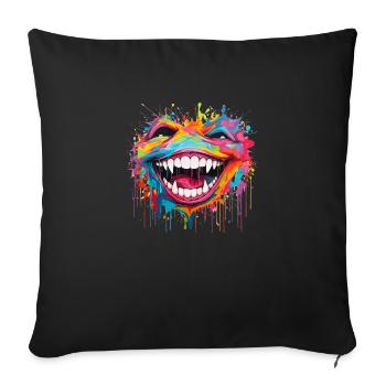 crazy laugh - Sofa pillow with filling 45cm x 45cm - black - Front