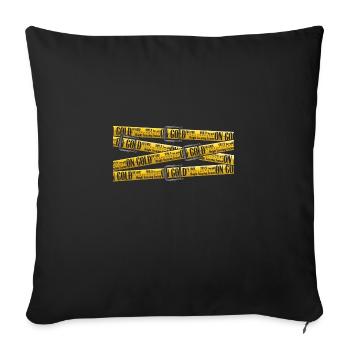 BELT ON GOLD - Sofa pillow with filling 45cm x 45cm - black - Front