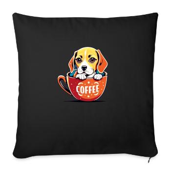 Coffee Dog - Coussin et housse de 45 x 45 cm - noir - Devant
