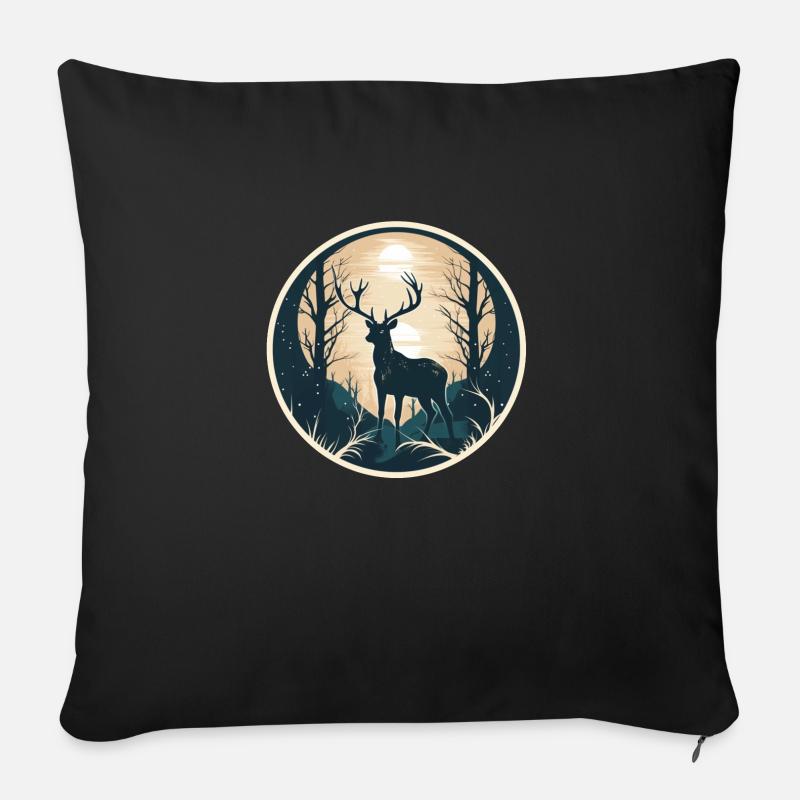 Deer Nature - Sofa pillow with filling 45cm x 45cm - black