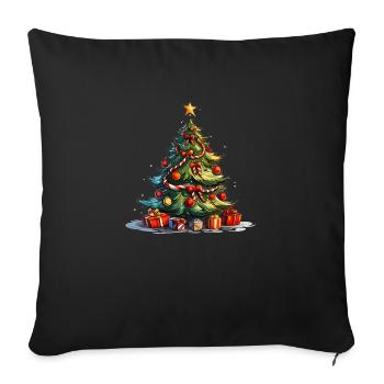 Christmas tree with gifts - Sofa pillow with filling 45cm x 45cm - black - Front