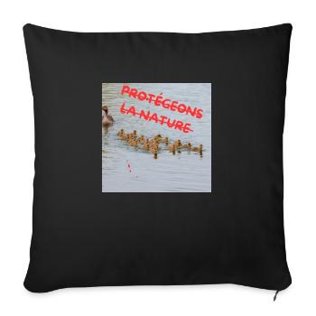 Protégeons la nature - Coussin et housse de 45 x 45 cm - noir - Devant