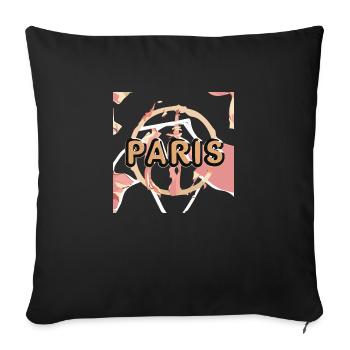 Paris - Coussin et housse de 45 x 45 cm - noir - Devant