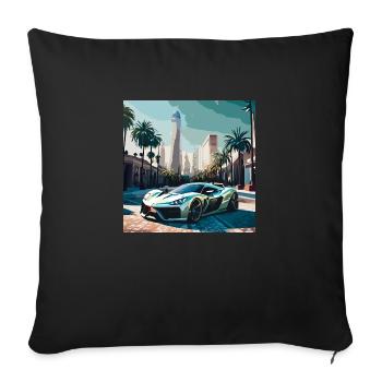 Race car in Miami (Miami Collection) - Sofa pillow with filling 45cm x 45cm - black - Front